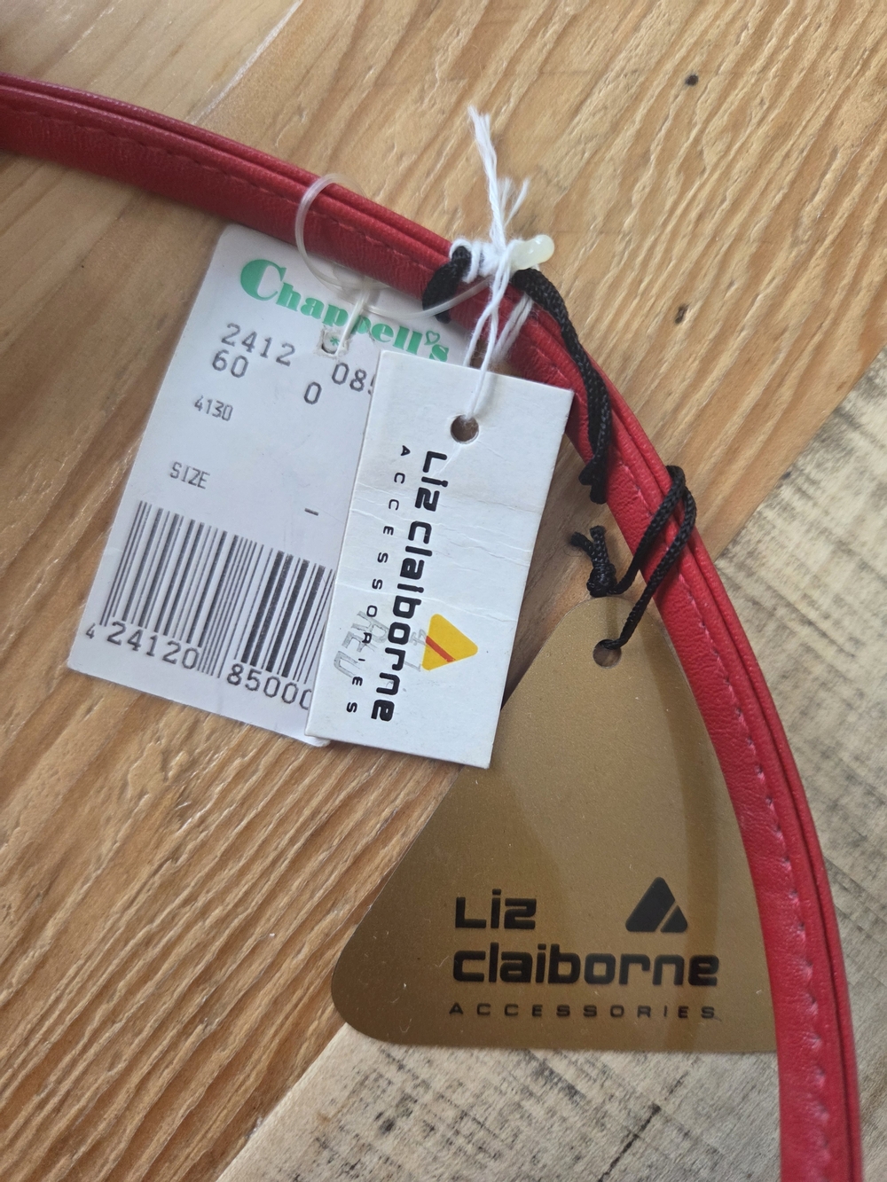 Vintage 1980s Liz Claiborne Red Crossbody Bag Triangle Monogram Purse With Tags - Picture 7 of 15